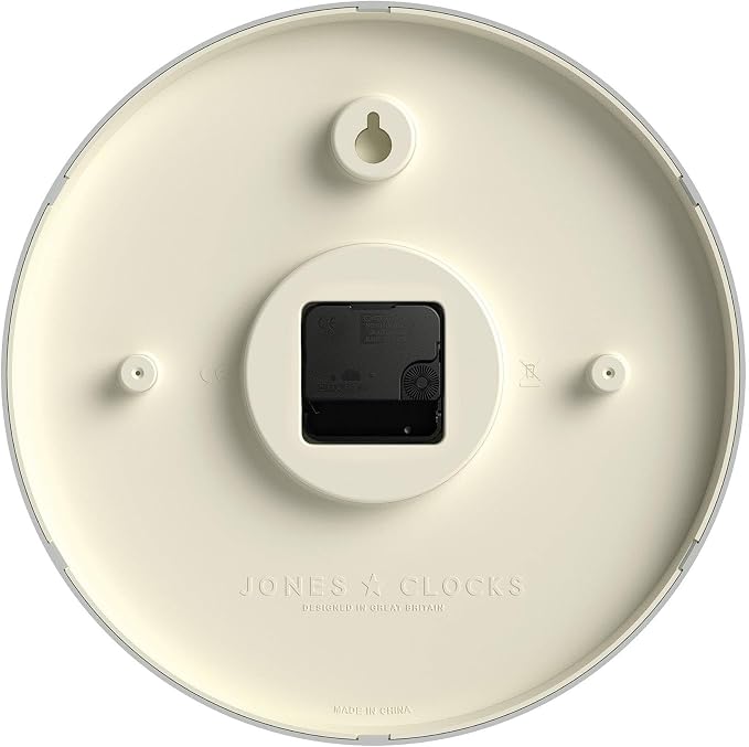 JONES CLOCKS® Studio wall Clock | Modern Round Style | 12 inch | Red | Easy to Read Numbers | Versatile Design for Kitchen, Living Room or Office
