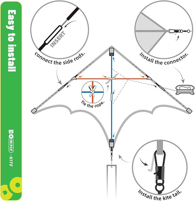 Delta Rainbow Kite - Colorful & Easy to Fly-Outdoor Kite for Kids & Adults - Ideal for Family Fun for Beach Trip & Park Activities(Flaming Delta Kite)