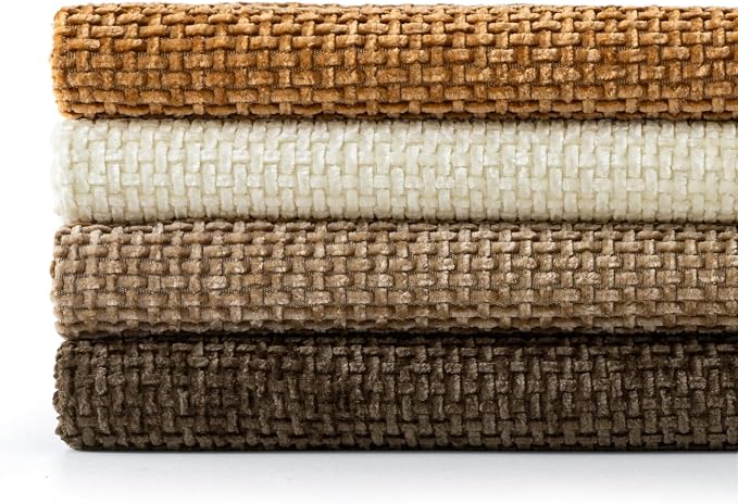 MIULEE Pack of 4 Brown Couch Throw Pillow Covers 16x16 Inch Soft Decorative Chenille Pillows Farmhouse Accent Cushions for Boho Home Decor Spring Sofa Bedroom Living Room