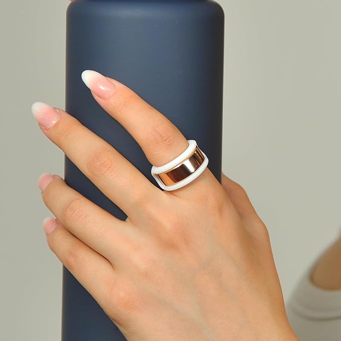 Rinfit Smart Ring Protector - Silicone Ring Enhancer for Active Lifestyle and Gym - StyleFit U.S. Design Patent - White, Size 8