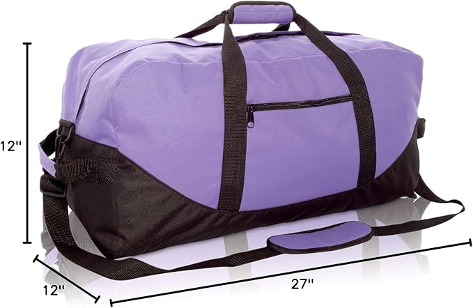 DALIX 25" Big Adventure Large Gym Sports Duffle Bag (Black Grey Navy Blue Red Camo)