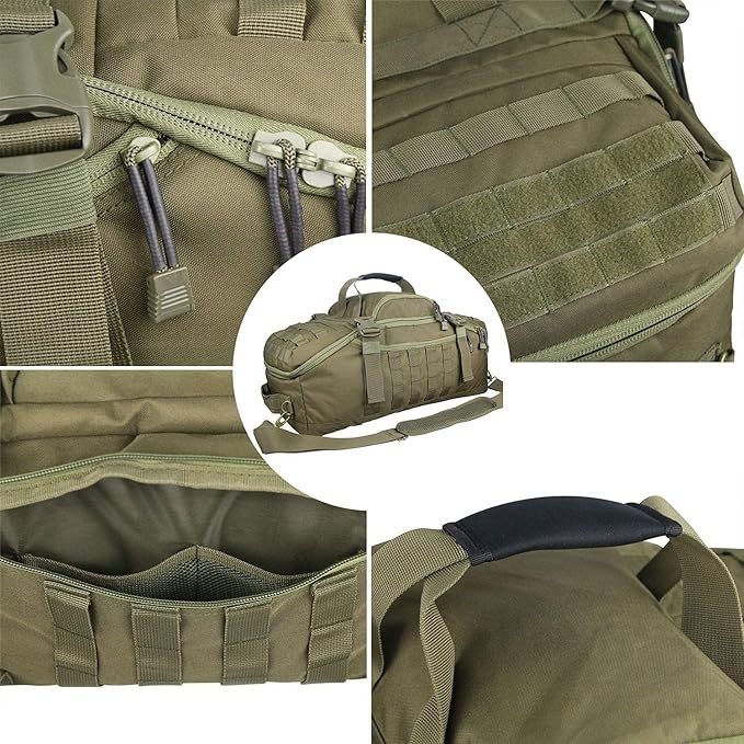 Gym Bag Duffle Bags Backpack - Travel Weekender Bag for Men Women Workout Bag for Military,Sports,Overnight,Basketball,Tactical,Football,Waterproof & Tear Resistant