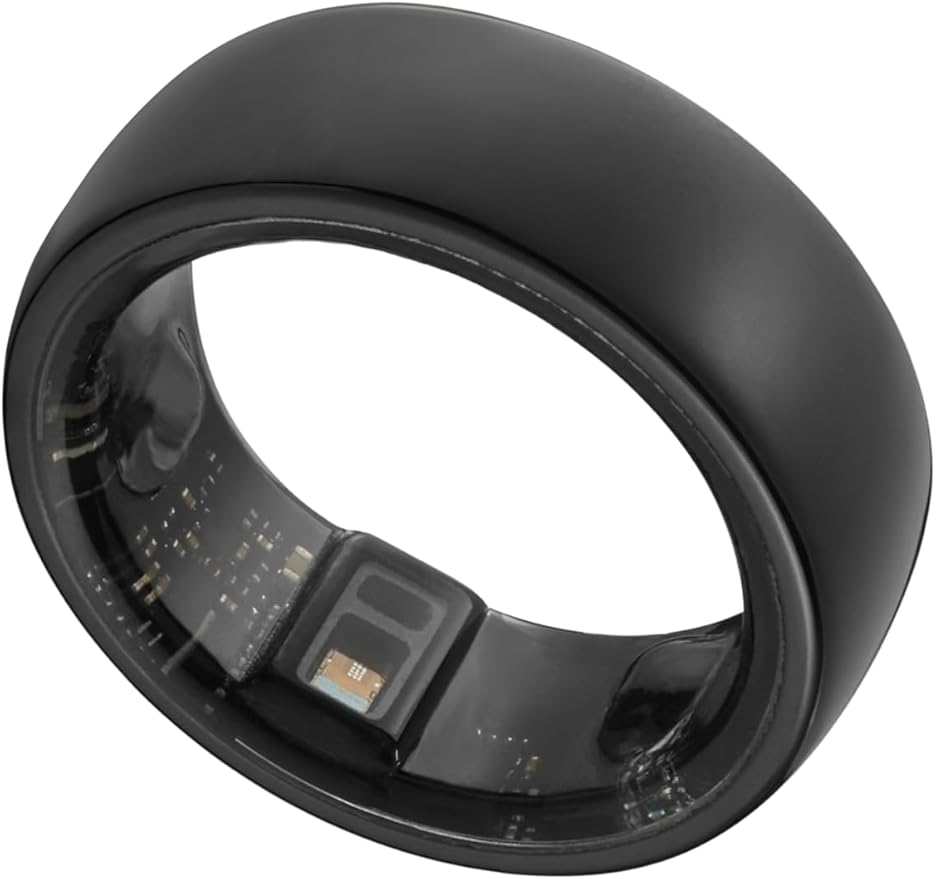 Smart Ring, Activity Trackers, Sleep Ring, Fitness Tracking, Stress Tracker, Heart Rate, Meditation, Temperature, Respiratory, No App Subscription, Women, Men, iOS, Android (Black, 11)