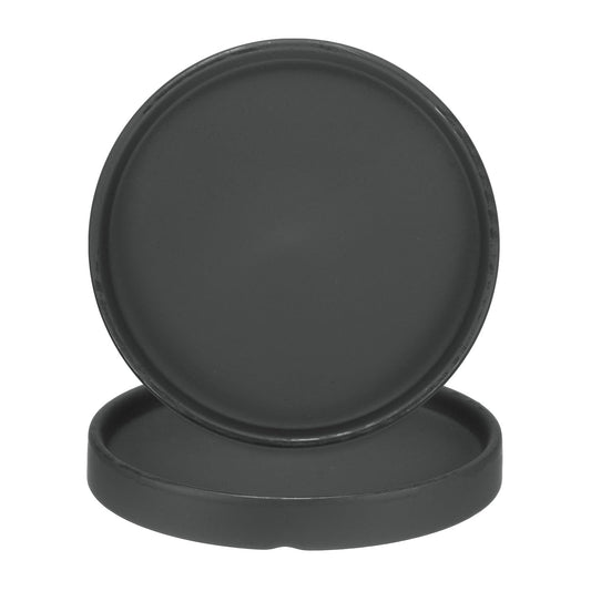 M METERXITY 2-Pack Ceramic Plant Saucer, 6.3 Inch Plant Water Catcher Tray, Plant Pot Saucers for Indoor/Outdoor Plants/Flower Drainage Drip Water Tray [Round Black]