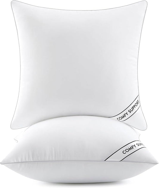 MIULEE 18x18 Inch Pillows Inserts, Pack of 2 Down Alternative Virgin Filling Comfy Support Throw Pillows for Sofa Couch Bed