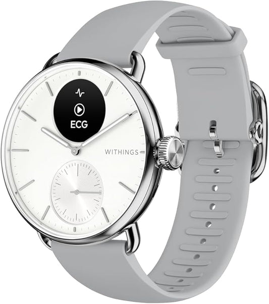 Withings ScanWatch 2 - Hybrid Smart Watch, Heart Rate Monitoring, Fitness Tracker, Cycle Tracker, Sleep Monitoring, GPS Tracker, 30-Day Battery Life, Android & Apple Compatible, HSA/FSA