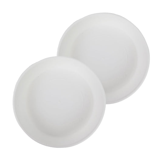 The HC Companies 12 Inch Classic Round Plant Saucer, Lightweight UV-Resistant Plastic Outdoor & Indoor Flower Pot Tray, 2-Pack Plant Pot Trays for Garden & Home Decor, White