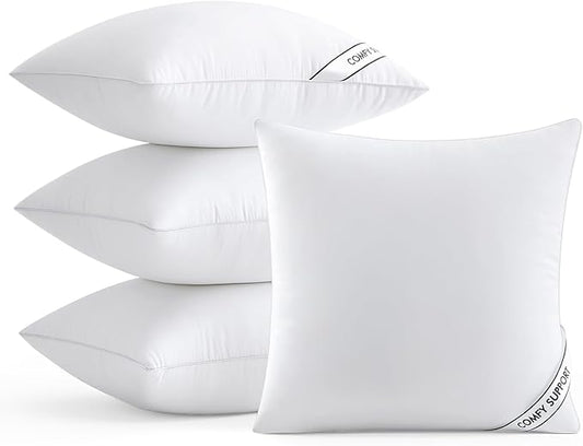 MIULEE 22x22 Inch Pillows Inserts, Pack of 4 Down Alternative Virgin Filling Comfy Support Throw Pillows for Sofa Couch Bed