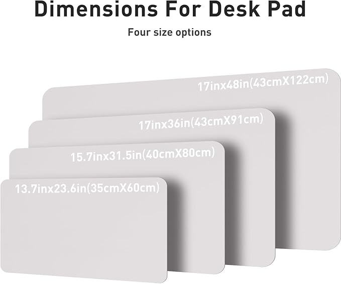 Aothia Large PU Leather Desk Pad Protector – Non-Slip Mouse Pad & Writing Mat for Office/Home, Waterproof, Easy to Clean (36" x 17", Pale Lavender White)