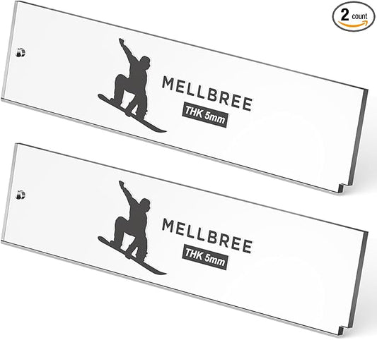 Mellbree Ski Wax Scraper, 2Pack Snowboard Wax Plastic Scraper Ski Snowboard Wax Scrape 5mm