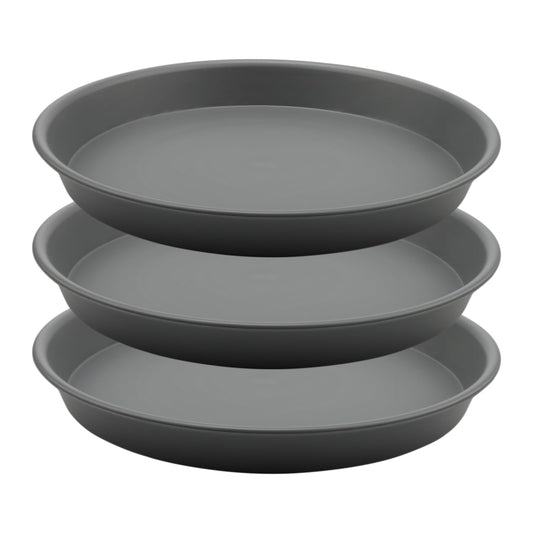 TITE Plant Saucer Heavy Large Planter Durable Thicker Plastic Plant Trays for Indoors and Outdoor,Plant Saucer Drip Trays (Grey, 12 inch)