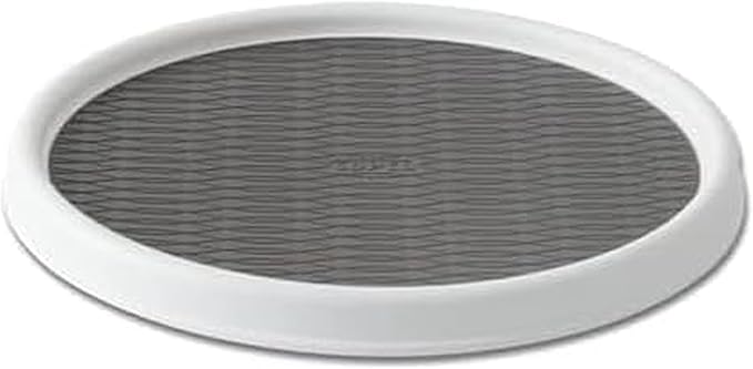 Copco Basics Non-Skid Pantry Cabinet Lazy Susan Turntable, 12-Inch, White/Gray, 1 Count (Pack of 1)