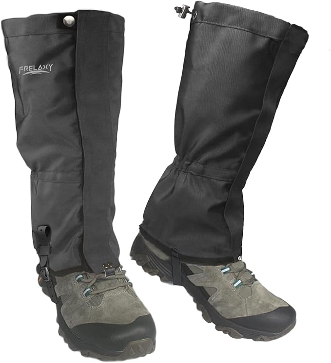 Frelaxy Leg Gaiters Ultra HIGH-Performance Hunting Gaiters, 100% Waterproof Hiking Gaiters with Upgraded Rubber Foot Strap, Adjustable Snow Boot Gaiters