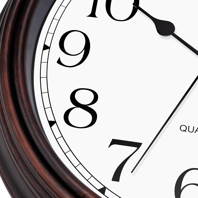 Foxtop 12 Inch Wall Clocks Battery Operated Silent Non-Ticking Classic Vintage Retro Wall Clock Decorative for Office Living Room Kitchen Home (Bronze)