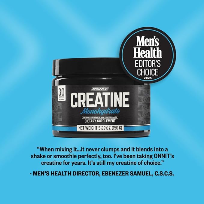 ONNIT Creatine Monohydrate Powder – 5g Premium Creatine for Muscle Strength, Power & Lean Mass, Supports Brain Health & Cellular Energy, Unflavored, 30 Servings, 5.29 oz (2-Pack)