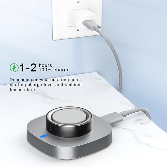 Compatible with Oura Ring Gen 4 Charger Size 6, Fast Charging Dock with USB-C Cable