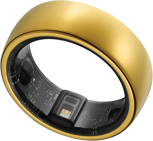 Smart Ring, Activity Trackers, Sleep Ring, Fitness Tracking, Stress Tracker, Heart Rate, Meditation, Temperature, Respiratory, No App Subscription, Women, Men, iOS, Android (Golden, 13)