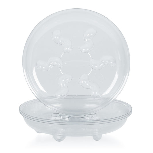 Idyllize 5 Pieces of 6 Inch Clear Thick Plastic Heavy Duty Sturdy Plant Saucer Drip Trays for pots (6'')
