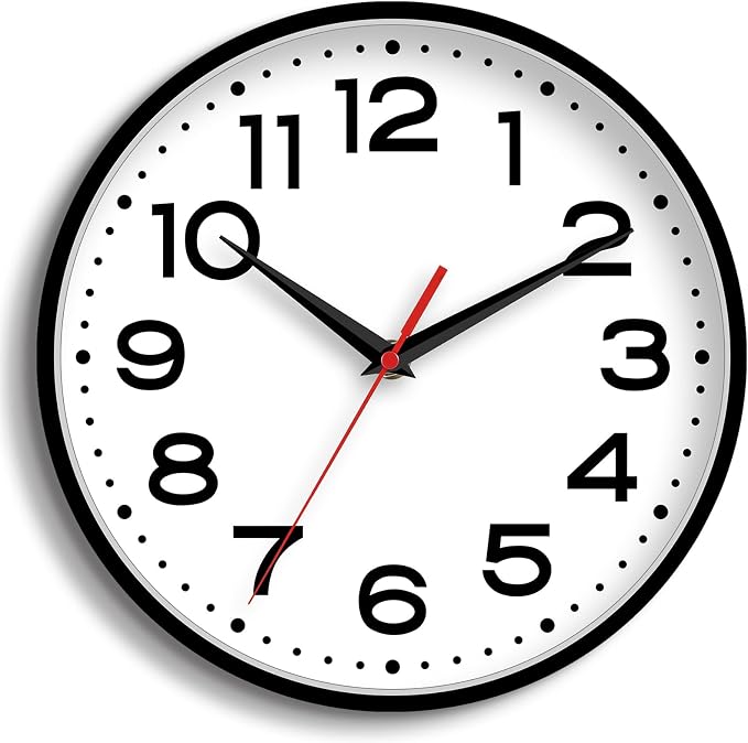 Roymnie Wall Clock Silent Non-Ticking Modern Clock Battery Operated 18 Inch Large Classic Analog Decorative for Classroom, Living Room, Office, Bedroom, School, Hotel (Black)