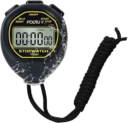 FCXJTU Digital Simple Stopwatch Timer, No Bells, No Alarm, Simple Basic Operation, Silent, Clear Display, ON/Off, Large Display for Swimming Running Training Kids Coaches Referees Teachers
