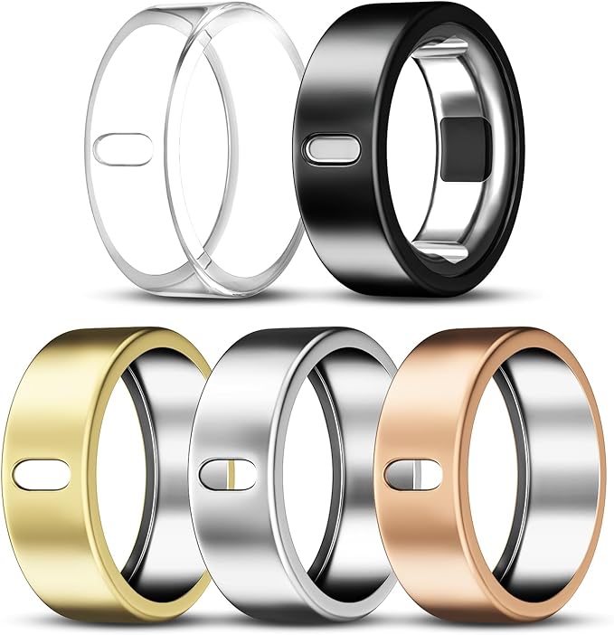 5 Pack Cover Compatible with Oura Ring Gen 4/Oura Ring Gen 3 Horizon/Heritage, Surport Charging with Cover on, Anti-Scratch TPU Protector for Oura Rings Accessories Women Men (Size 13)