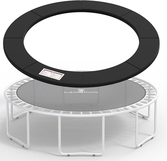 LANGXUN Universal Trampoline Repalcement Safety Pad, 8ft 10ft 12ft 14ft 15ft 16ft Waterproof Surround Spring Foam Cover for Round Frame