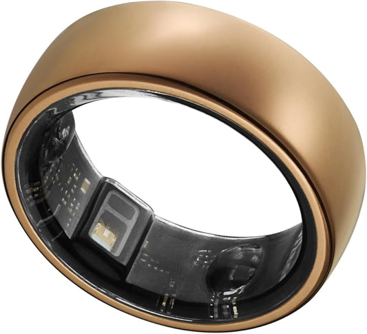 Smart Ring, Activity Trackers, Sleep Ring, Fitness Tracking, Stress Tracker, Heart Rate, Meditation, Temperature, Respiratory, No App Subscription, Women, Men, iOS, Android (Rosegold, 12)