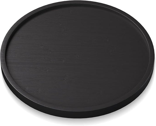VERTORGAN Bamboo Serving Tray,8.7 Inch Decorative Trays Platter for Coffee Table,Living Room,Bar,Party,Mini Charcuterie Boards Cheese Board,Home Decor（Black）