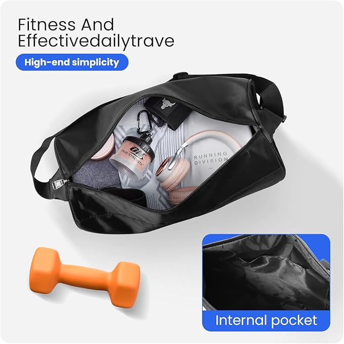 C&F BOGMOST Small Gym Bag for Women & Men,Small Lightweight Duffel Bag Carry On Bags Mini Duffel Travel Bag Waterproof Sports Bags for Workout/Sport/Travel, Dark green