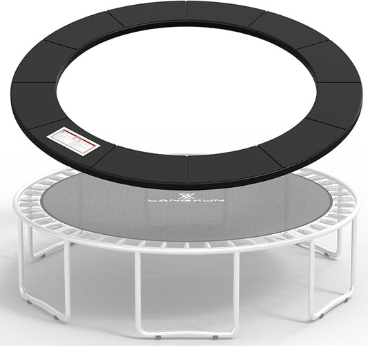 LANGXUN Universal Trampoline Repalcement Safety Pad, 8ft 10ft 12ft 14ft 15ft 16ft Waterproof Surround Spring Foam Cover for Round Frame