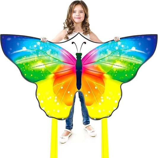 Butterfly Kites for Kids and Adults Easy to Fly, Single Line Beach Kite for Boys & Girls, 55’’ x 28’’ Butterfly for Teens Comes with 300 FT String Handle