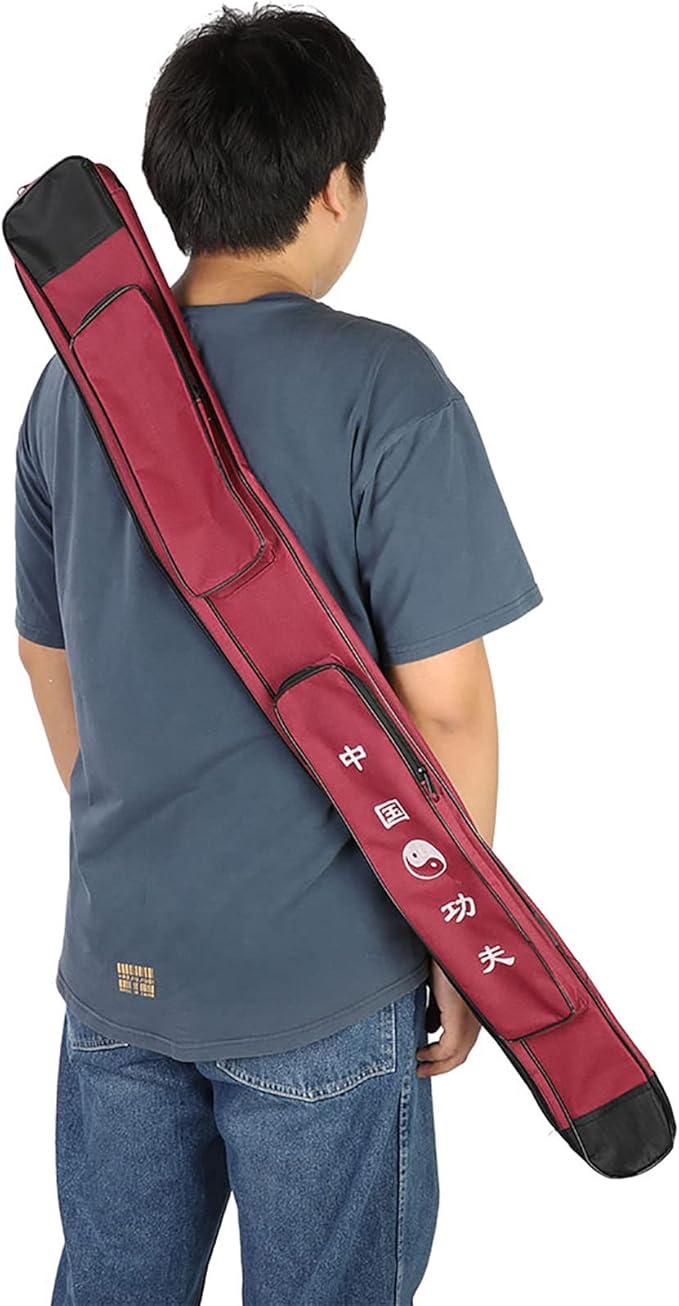 Taichi Sword Carrying Bag, Thick Canvas Single Layer Sword Bag Chinese Martial Arts Multifunction Shoulder Carry Bag Adjustable Strap