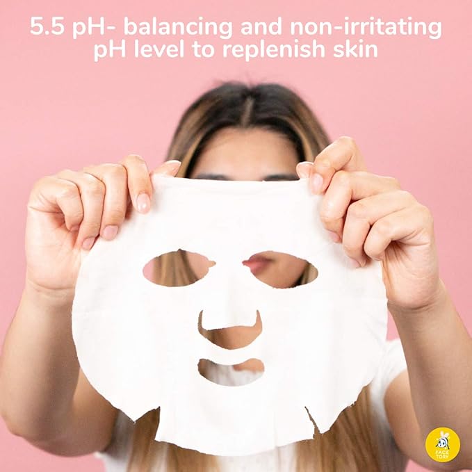 FACETORY K Beauty Face Mask Skin Care - OATS MY BANANAS CALMING Sheet Mask with Oat Extract | Milky Essence Soothes & Moisturizes (10 Pack)
