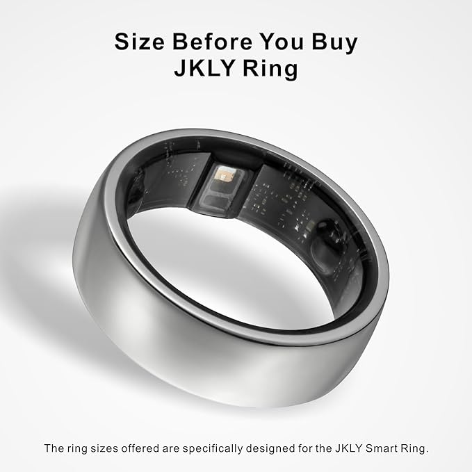 Smart Ring, Activity Trackers, Sleep Ring, Fitness Tracking, Stress Tracker, Heart Rate, Meditation, Temperature, Respiratory, No App Subscription, Women, Men, iOS, Android (Silver, 9)