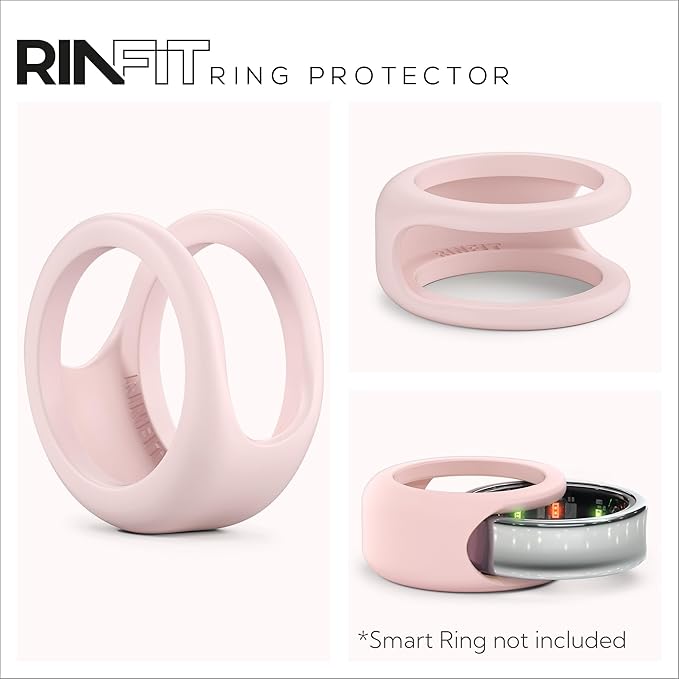 Rinfit Smart Ring Protector - Silicone Ring Enhancer for Active Lifestyle and Gym - StyleFit U.S. Design Patent - Pink, Size 11