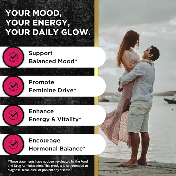 UNALTERED Hormone Balance & Mood Support for Women - Naturally Supports Hormonal Balance & Energy with Tribulus Terrestris & Red Maca Root Extract - Dietary Supplement - 90 Vegan Capsules