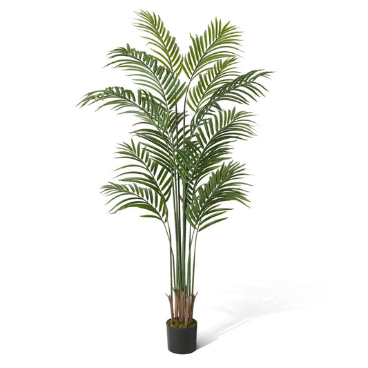 CAPHAUS 5FT Tall Artificial Palm Tree Indoor - Large Fake Palm Plant for Living Room, Realistic Faux Tree UV Resistant Low Maintenance for Home Office Decor (13 Trunks)