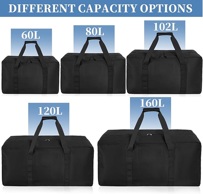 Large Travel Duffle Bag, 60L Gear Bag for Men and Women, Storage Bag Ideal for Overnight Camping and Weekend Getaways