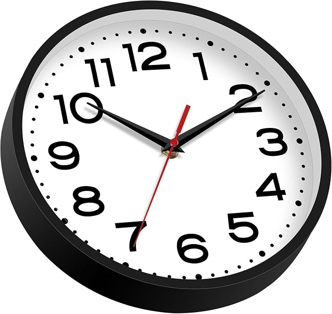 Roymnie Wall Clock Silent Non-Ticking Modern Clock Battery Operated 18 Inch Large Classic Analog Decorative for Classroom, Living Room, Office, Bedroom, School, Hotel (Black)