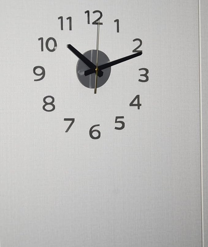 OceeK DIY Wall Clock, Fluorescence Modern Silent Non-Ticking, Battery Operated, 3D Quality Quartz Frameless Wall Closks,8-15" Round