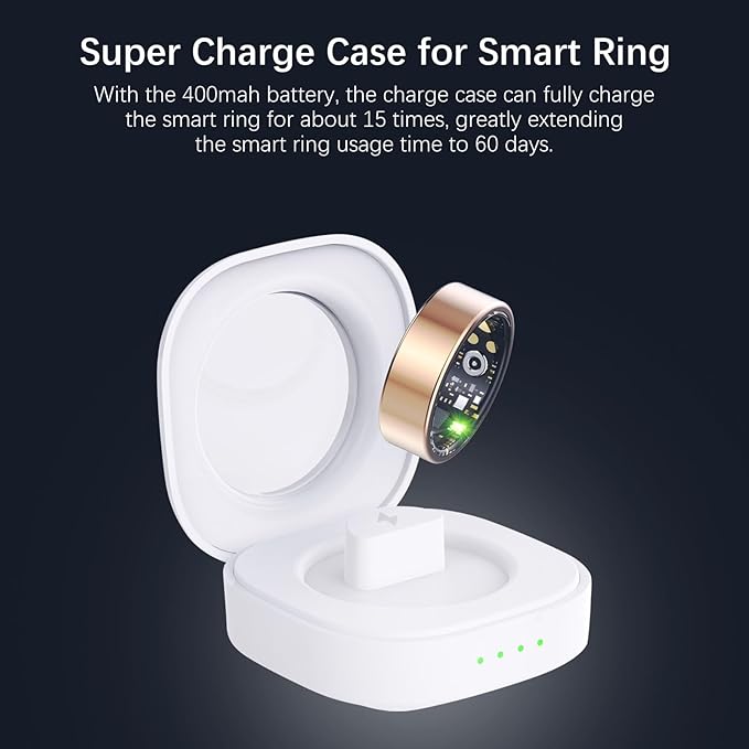 Smart Health Rings for Women Men, Fitness Tracker with Heart Rate, Blood Oxygen, HRV, Sleep Tracker, Step Tracker, No Subscription Fee, IP68 Waterproof Smart Ring for iphone & Android (Gold 13#)