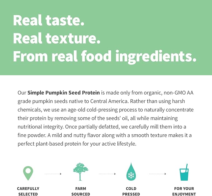 Sprout Living Organic Pumpkin Seed Protein Powder, Unflavored, 20 Grams of Plant Based Protein Powder Without Artificial Sweeteners, Non Dairy, Non-GMO, Vegan, Gluten Free (1 Pound, 15 Servings)