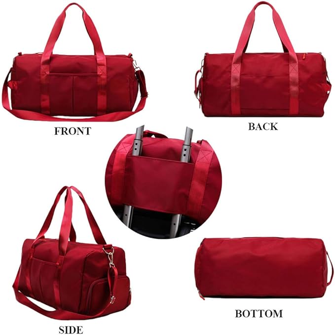 KARRESLY Sports Gym Bag for Women Travel Duffel Bag with Wet Pocket and Shoes Compartment for Training Swim Yoga(Pink)