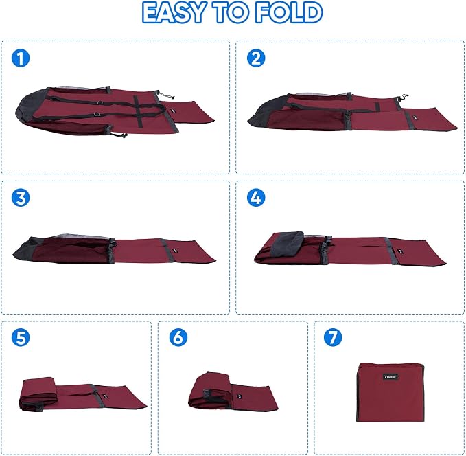 BALEINE 120L Laundry Bag Backpack, 900D Oxford Fabric Large Travel Laundry Bags with Shoulder Straps and 2 Mesh Pockets for College Dorm, Apartment, Laundromat (Red, 120L)