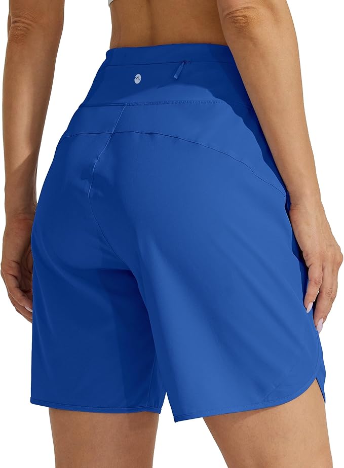 Willit Women's 7" Athletic Running Shorts Long Workout Hiking Shorts Quick Dry High Waisted Active Zipper Pocket(3X-Large)