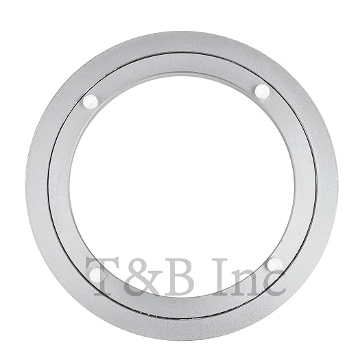 TamBee Aluminum Lazy Susan Heavy Duty Metal Rotating Hardware Turntable Bearing Ring Lazy Susan Base Only (8-Inch Heavy Duty)
