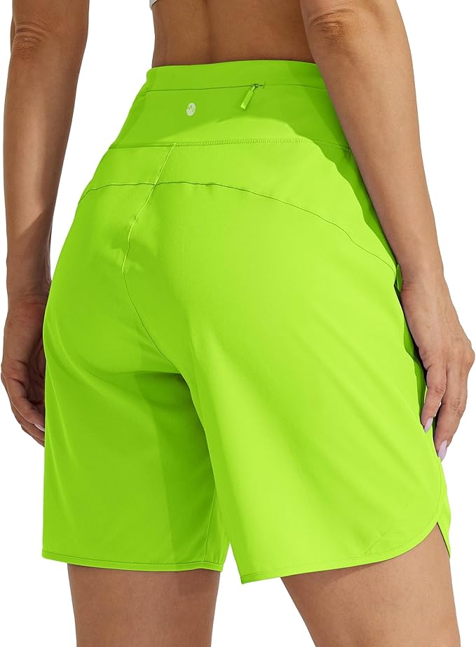 Willit Women's 7" Athletic Running Shorts Long Workout Hiking Shorts Quick Dry High Waisted Active Zipper Pocket(X-Large)