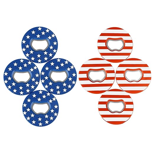GSE Games & Sports Expert Set of 8 Replacement Washers with Bottle Opener for Washer Toss Game (American Flag)