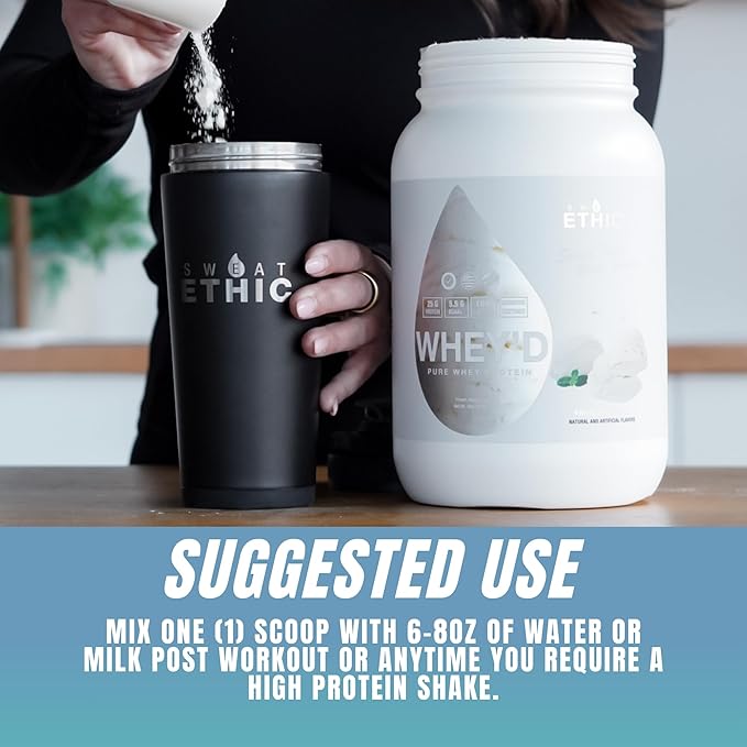 Whey'd Protein Powder, 25 G Whey Protein Blend with Concentrate, Isolate & Hydrolysate, Low Lactose & Digestive Enzymes for Easy Mixing, Ice Cream Cookie Sandwich Flavor, 25 Servings