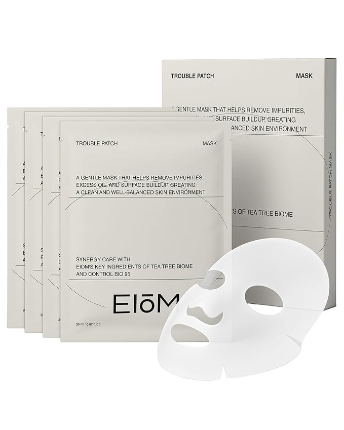 Trouble Patch Mask | Korean Face Mask ??Hydrating & Acne Face Mask for Blemish-Prone Skin, Calming Skincare & Oil Control Sheets (20ml x 4)